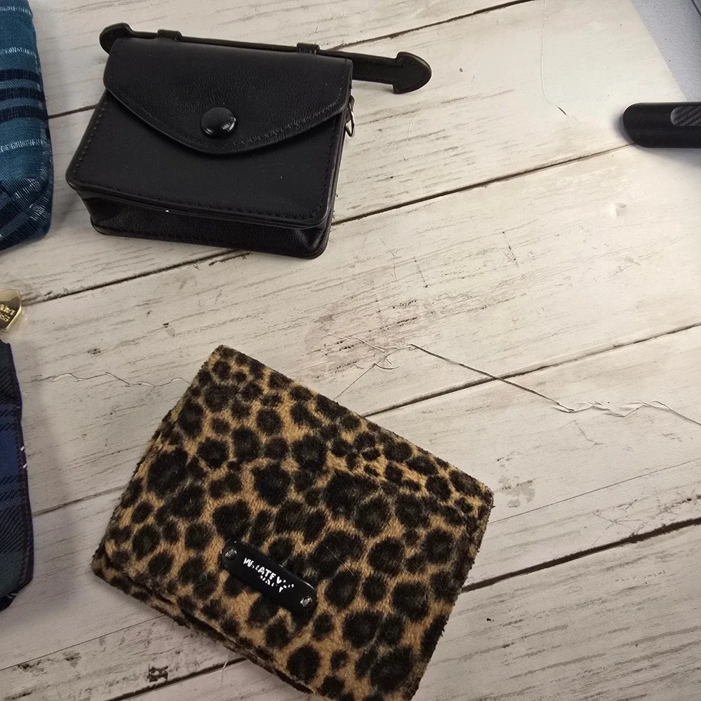 Lot of 6 Cosmetic Travel Pouches Estee Lauder Sephora Carmel Whale Plaid Leopard
